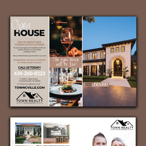 Open House Flyer - Champaign and Snacks! Design by 92DesignCraft