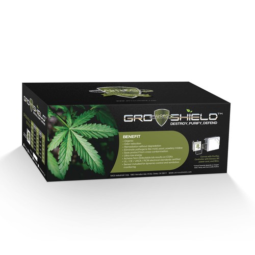 Diseño de Retail packaging for Advanced Air Purifier for Cannabis and Ag de mwirdan