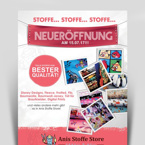 Gestalte Einen Einladenden Flyer Zur Neueroffnung Unseres Stoffhandels Postcard Flyer Or Print Contest 99designs