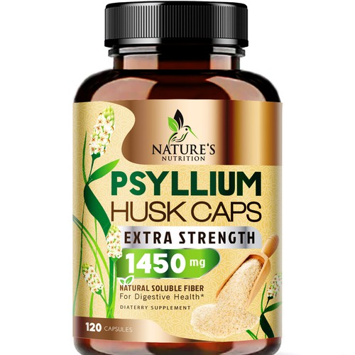 Natural Psyllium Husk Capsules Design needed for Nature's Nutrition Design by agooshe