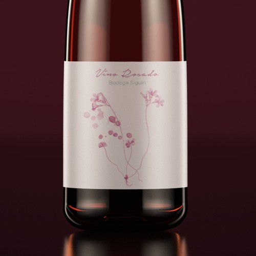 Etiqueta que represente la personalidad de nuestro vino rosado PinK-3 Design by Olga Rabodzey