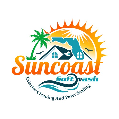 A logo for a softwash company that is appealing and inviting Design by Operation Design
