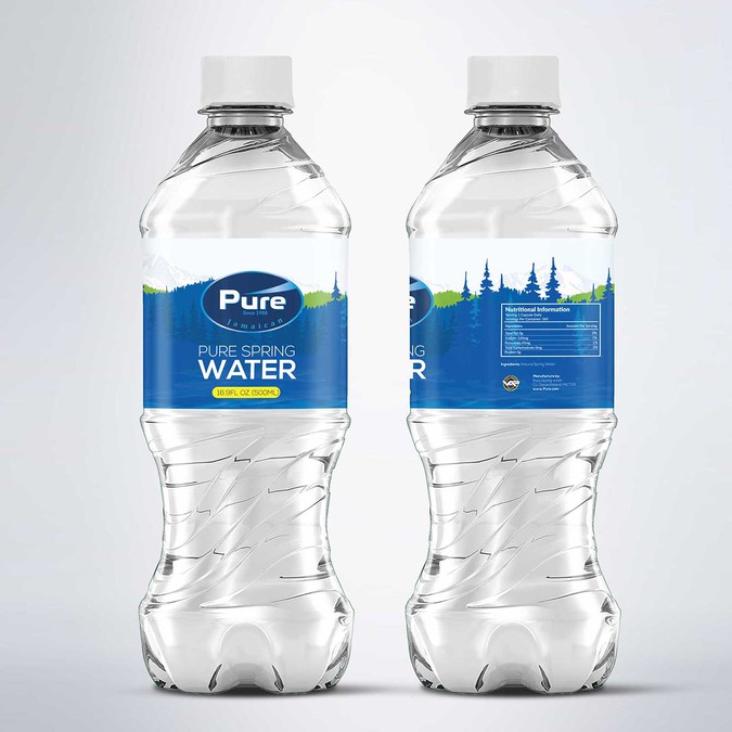 Pure Spring Water - Modern Water Label Design | Product packaging contest