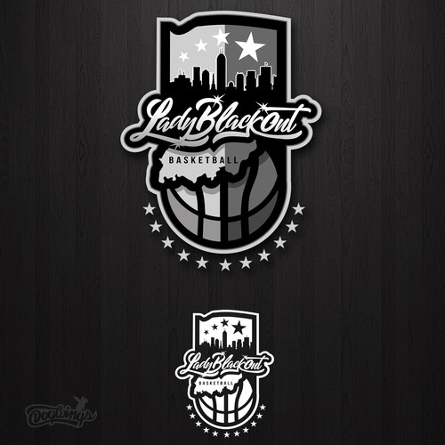 Diseño de Creative Girls Youth Basketball Team Logo de Dogwingsllc