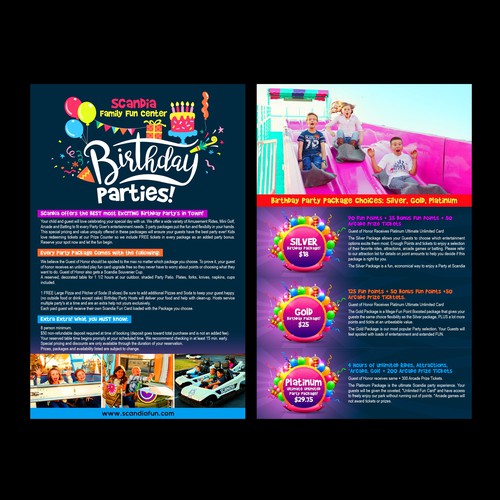 Birthday party outlet packages