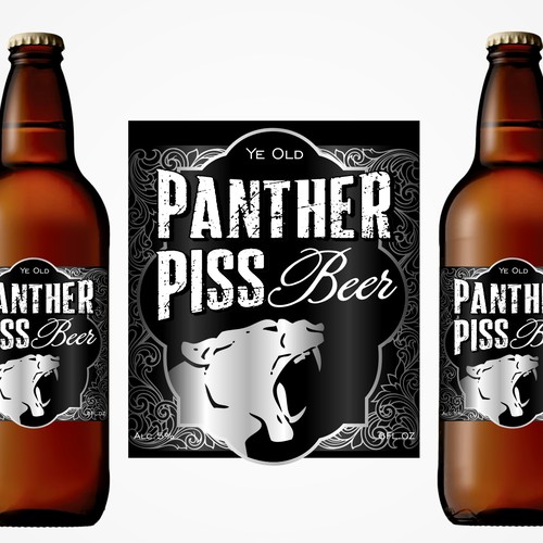 "Panther Piss" BEER Label - GuaranteedWinner - Blind, not private.   Get Pissed!   Design by Sasha999