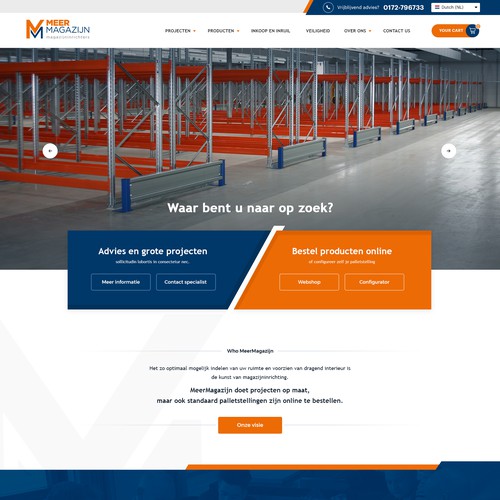 Creative website templates for a leading pallet racks company_ Meermagazijn Design by Aj3664