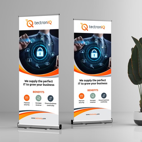 Simple trade show banner for technology company Design by dezignedge*