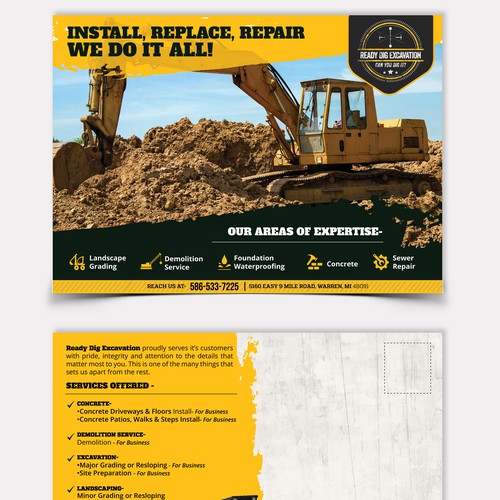 Exciting and rugged landscape postcard for Ready Dig Excavation Design por pallabip