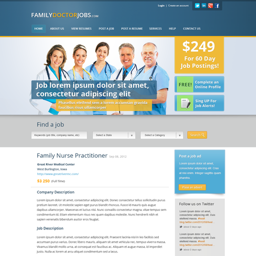 *Prize Guaranteed* Looking for KickA$$ Website Design for FamilyDoctorJobs.com デザイン by Artyom Ost
