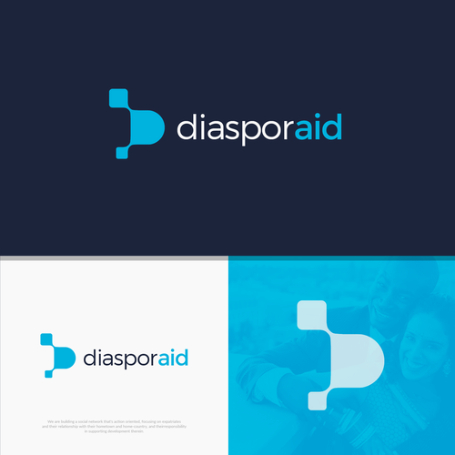 Design a powerful logo for diasporaid, an impact-oriented network/platform for expats Design by JLShuaG