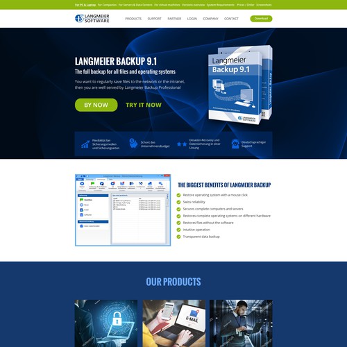 Redesign a Site for a Backup Software Design by Sarbani