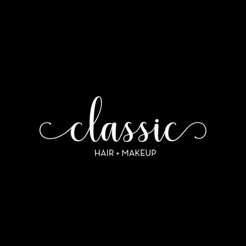 Upscale hair salon simple classic glamour logo Diseño de s e r i f