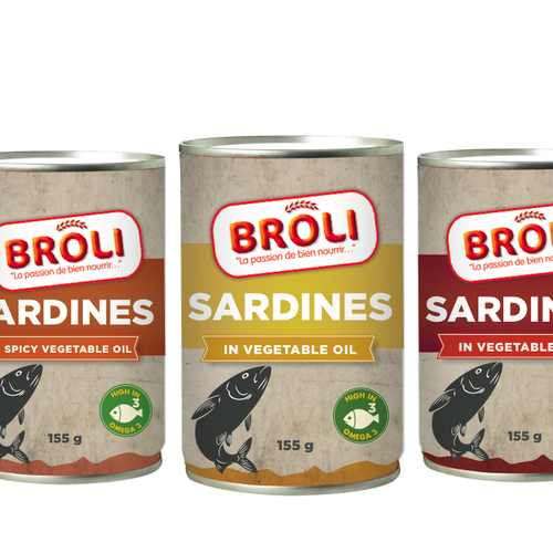 Wanted: New label for our BROLI sardines tins Design by Nelle1