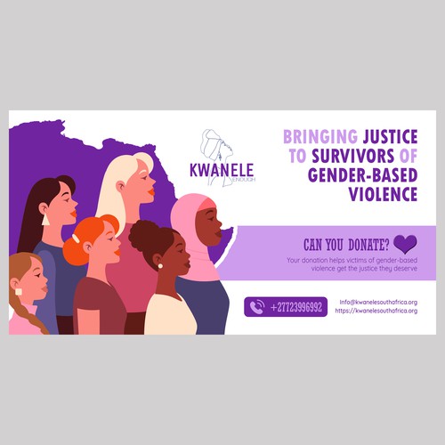 99d NONPROFIT WINNER: Design a fundraiser banner to appeal to donors to support survivors of GBV Design by Wisden