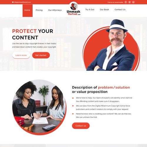 Create an elegant, striking website for a legal service Design by luku