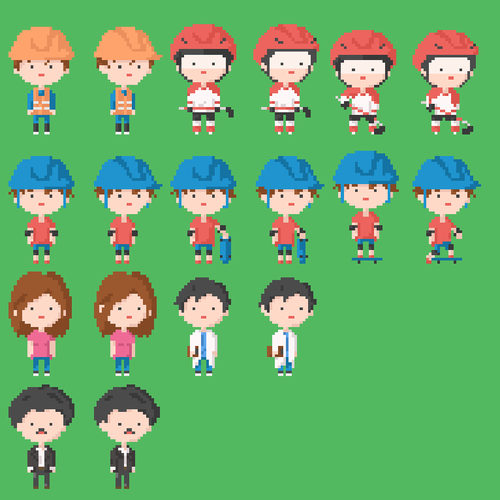 Create some 8-bit backgrounds, characters and items for a game Design von rioeatsrice
