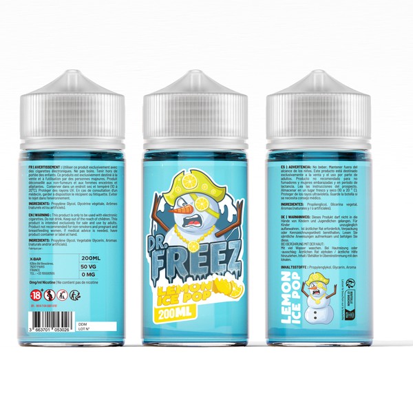 DR FREEZ label design