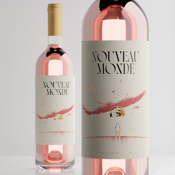 Design by Beryl O. titled "Wine label "