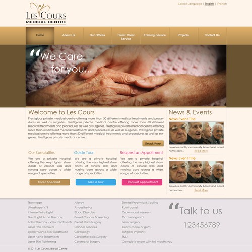 Les Cours Medical Centre needs a new website design Réalisé par justifycode