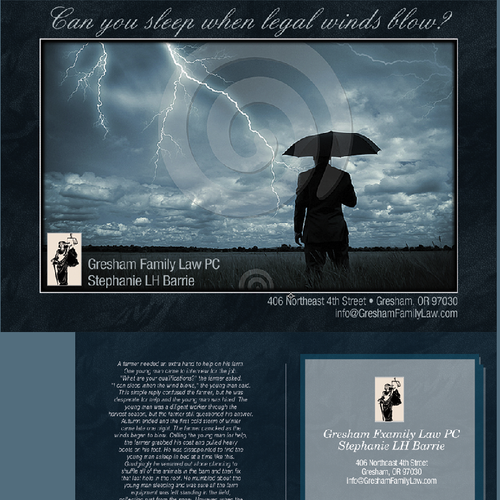 Gresham Family Law, PC needs a new postcard or flyer Design by carissaforu