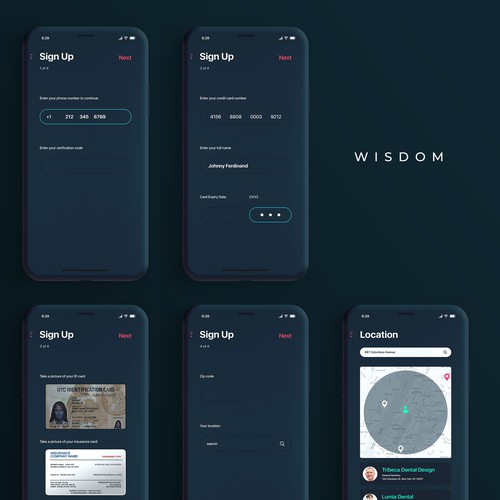 Wisdom, a discount dental membership plan (app) Design by muchanis