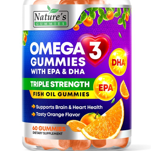 Diseño de Tasty Omega 3 Fish Oil Gummies Design needed for Nature's Gummies de rembrandtjurin