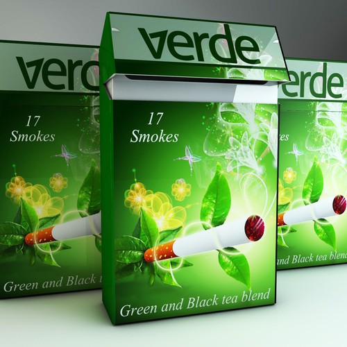 Verde Green Tea Cigarette Box Design Design by AleDL
