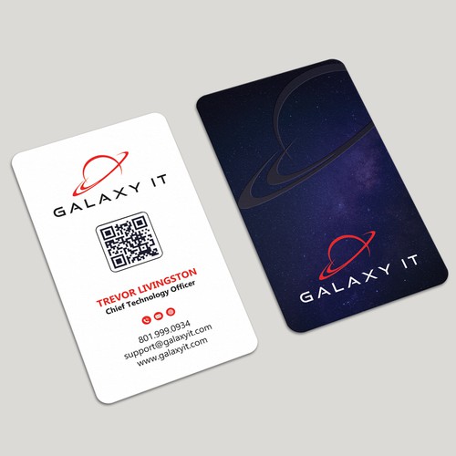 Create a Stellar Space-Themed Business Card for Galaxy IT Design by Rskylight