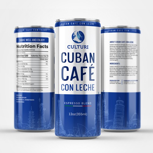 Label for Canned Ready-to-drink coffee Diseño de farhanubaid