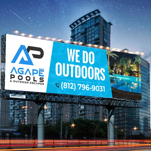 POOL AND OUTDOOR LIVING BILLBOARD DESIGN Design by Sketch Media™