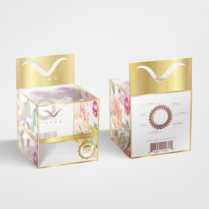 Sophisticated, fun package design for hair accessory for retail stores