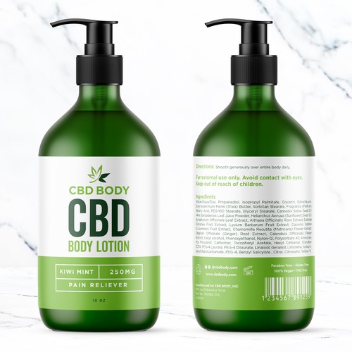 CBD Body Lotion Label Design Contest Design réalisé par bcra