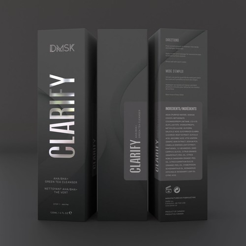 Luxury, high-end product box design for facial cleanser. Design by DG[Graphix]