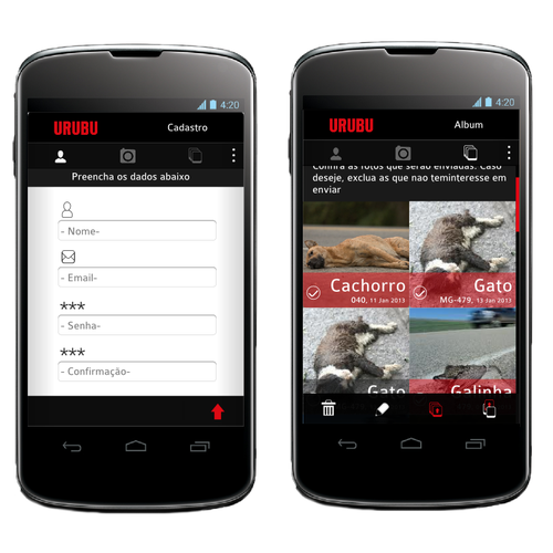 Sistema Urubu (Vulture System) Android Mobile App Design required Design réalisé par Irun S