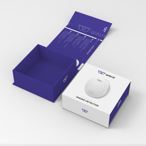 Need a complete modern and powerful packaging for our intelligent smoke detector. Design by Designlifelk