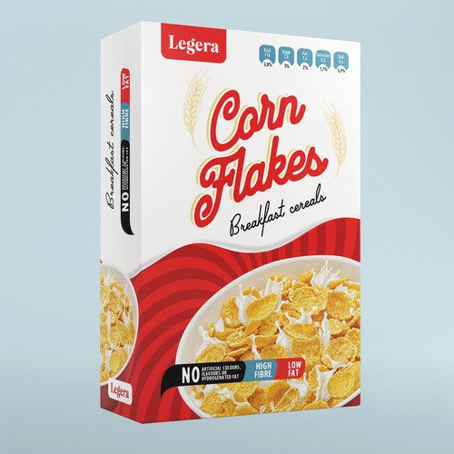 Premium cereal breakfast packaging (Corn Flakes) Design by Davi Giolo ★