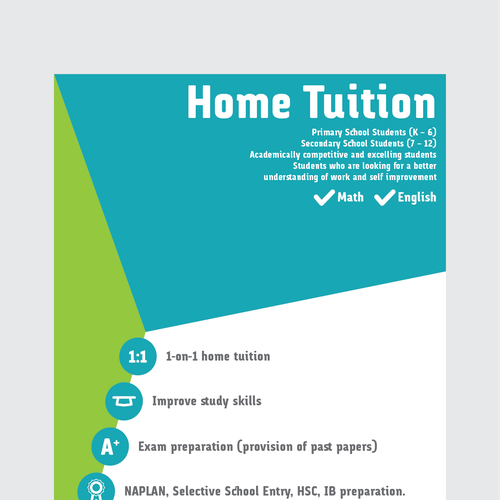 Create a Home Tuition Flyer Postcard, flyer or print contest