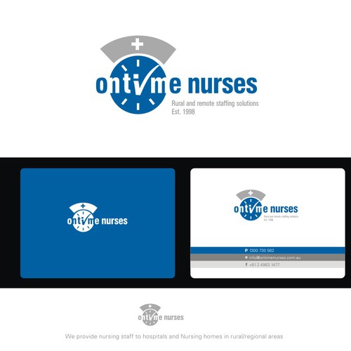 logo and business card for Ontime Nurses Réalisé par huratta