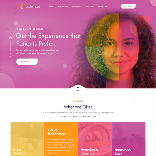Optiimize longevity website Design by sandy#ogma