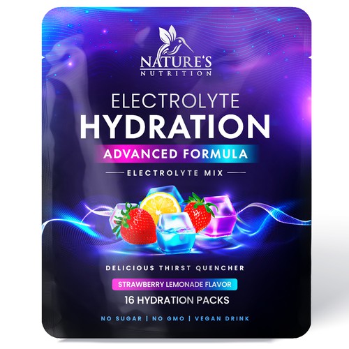 Refreshing Hydration Electrolytes Design Needed for Nature's Nutrition Design by Davi Giolo ★