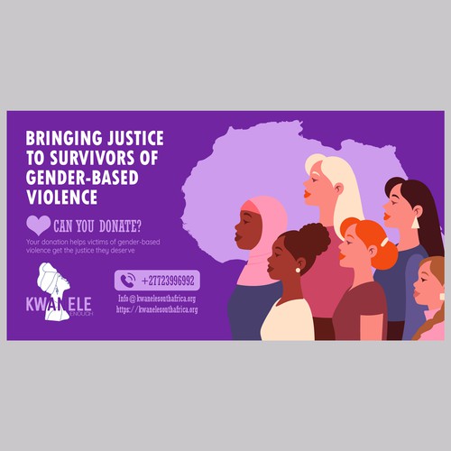 99d NONPROFIT WINNER: Design a fundraiser banner to appeal to donors to support survivors of GBV Design by Wisden