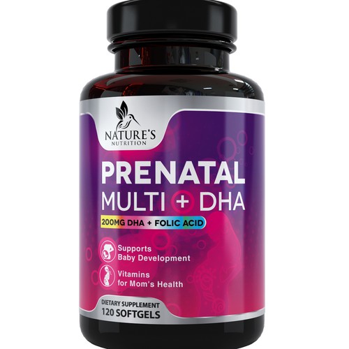 Prenatal Vitamins Label Design needed for Nature's Nutrition Réalisé par DagDigi