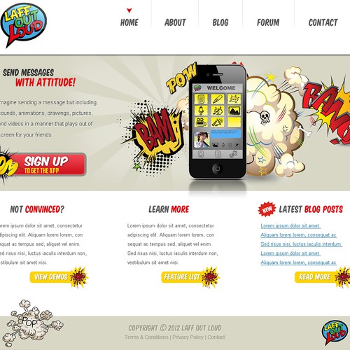 Help Laff Out Loud Application with a new website design Réalisé par DandyaCreative