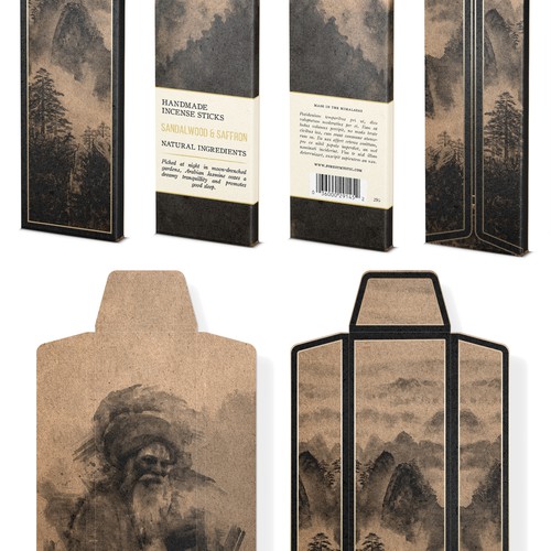 Mystical and elegant packaging for handmade natural incense Design by bcra