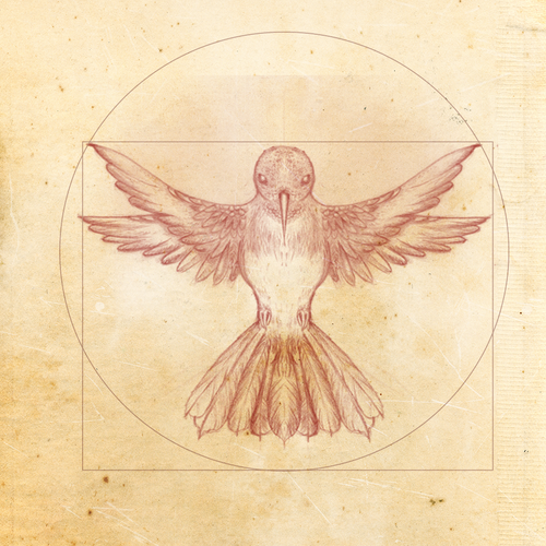 Leonardo da Vinci - Hummingbird Drawing Design von JOHNN L. JONES
