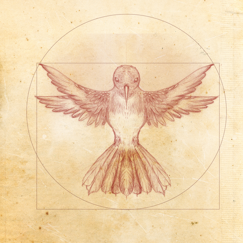 Leonardo da Vinci - Hummingbird Drawing Ontwerp door JOHNN L. JONES