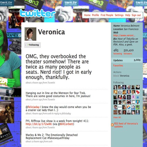 Twitter Background for Veronica Belmont Design by SaintEdward