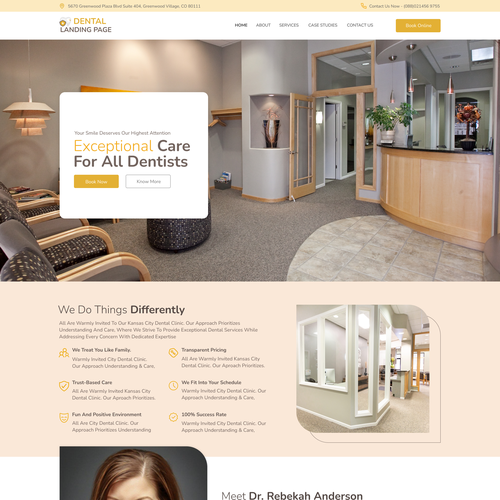 Home page for dental practice Design by creatsoul