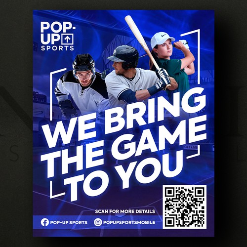 "A-Frame Event Sign Design - Pop-Up Sports" winning Logo & brand identity pack